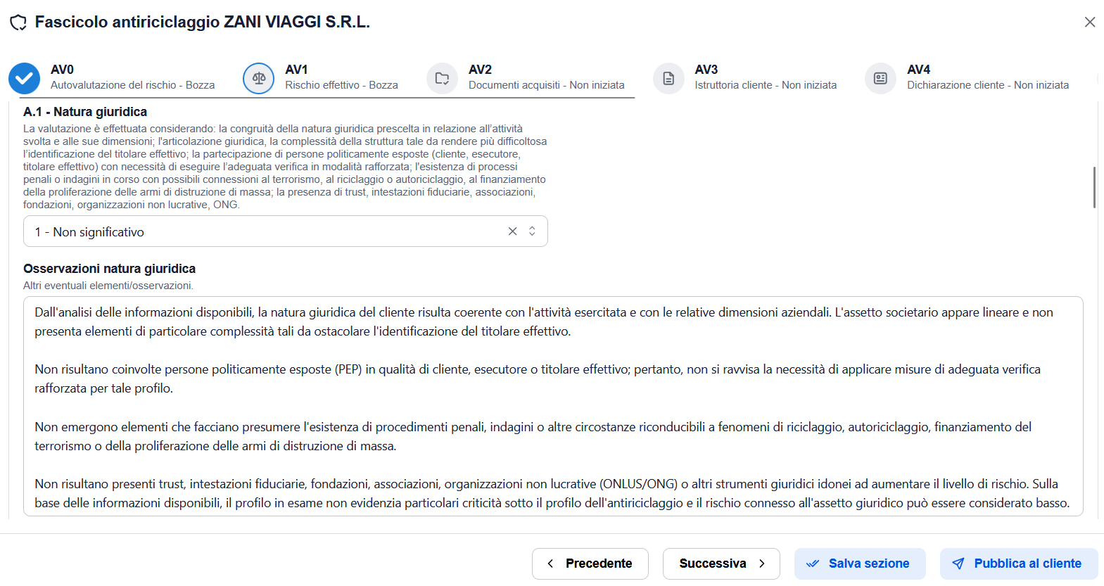 Fascicolo antiriciclaggio in StudioPlan: le cinque fasi dell'Adeguata Verifica, da AV0 a AV4