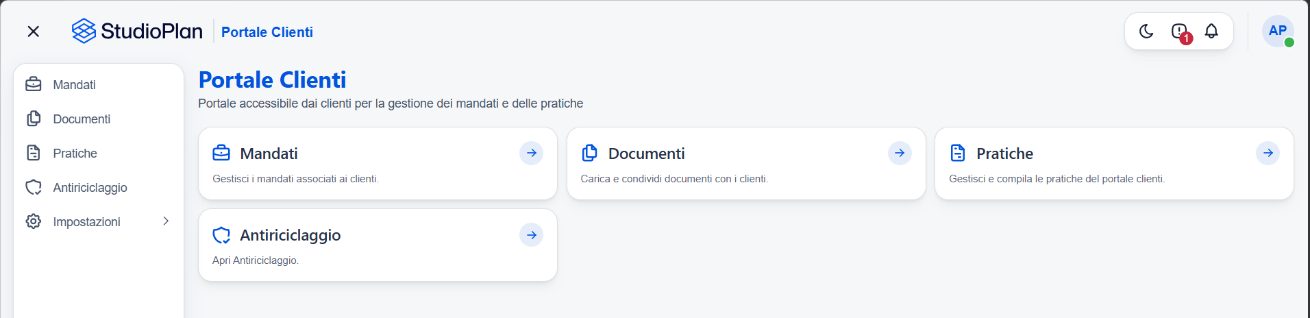 Il Portale Clienti come lo vede il Cliente: mandati, documenti, pratiche e antiriciclaggio
